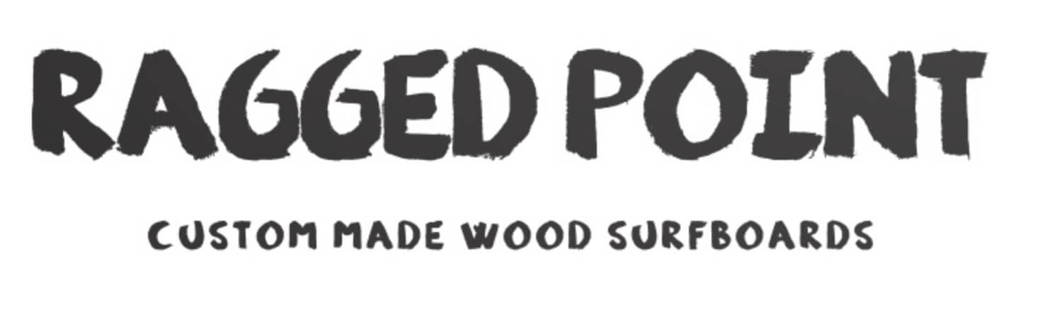Ragged Point Custom Made Wood SurfBoards Logo.